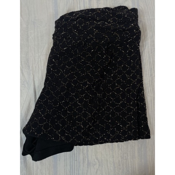 BEBOP Y2K Black Gold Woven Spandex Hot Shorts Woman's Size L Elastic Waist - Picture 12 of 13